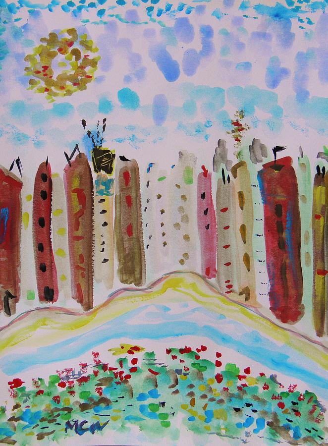 City Seaglass Painting by Mary Carol Williams