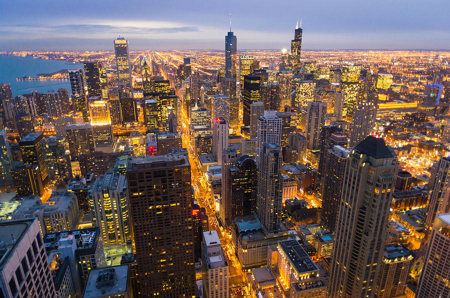 City Skyline At Dusk Photograph by Yves ANDRE