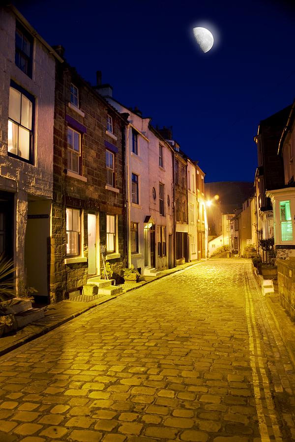 City Street At Night, Staithes Photograph by John Short - Fine Art America