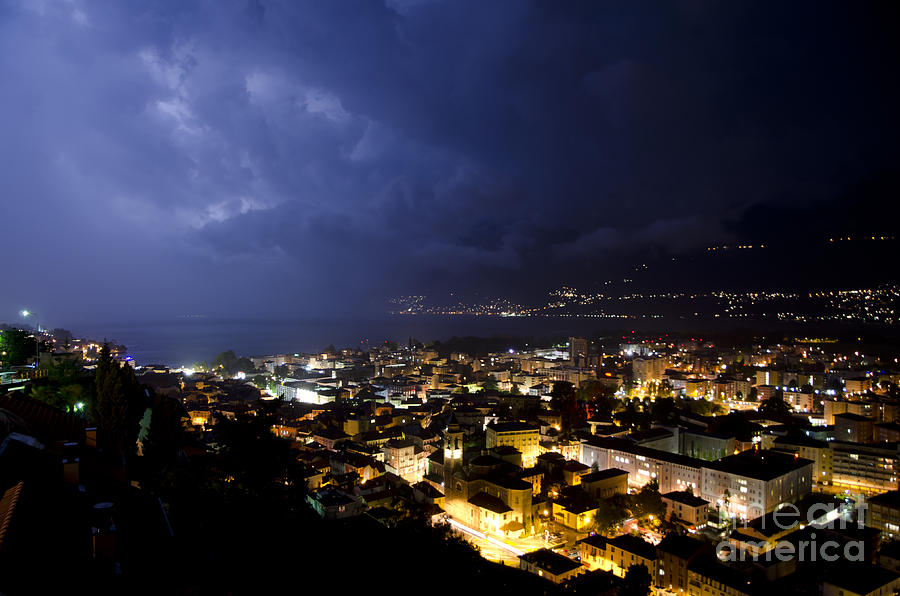 Cityscape at night Photograph by Mats Silvan