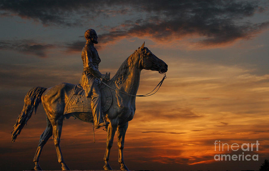 Gettysburg National Park Digital Art - Civil War Battlefield Sunset by Randy Steele