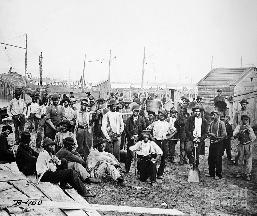 Civil War: Dock Workers Photograph by Granger