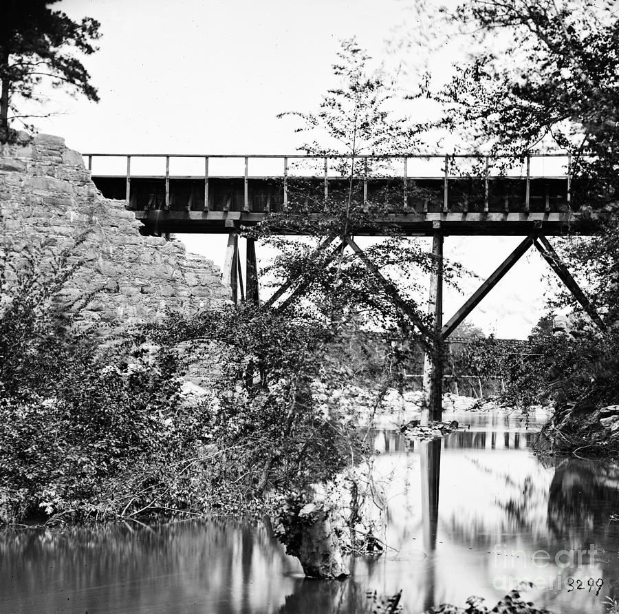 Civil War: Foot Bridge Photograph by Granger
