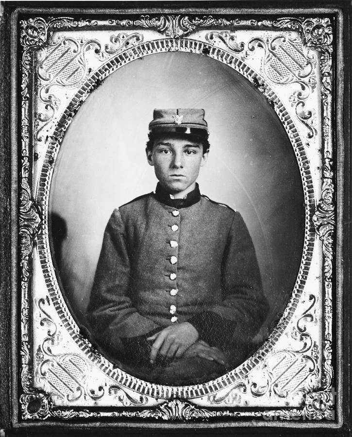 Portrait Photograph - Civil War Soldier by Photo Researchers