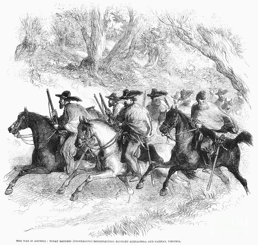 Horse Photograph - Civil War: Texas Rangers by Granger