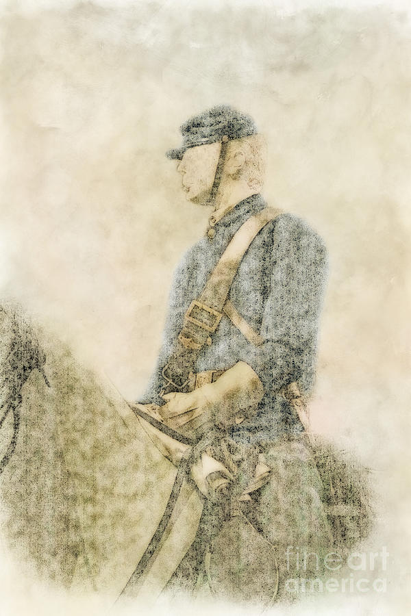 Civil War Union Cavalry Trooper Digital Art by Randy Steele