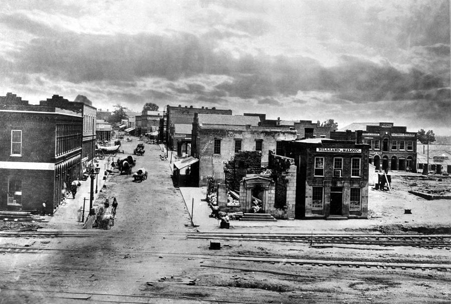 Civil War View Of Atlana After Shermans Everett 