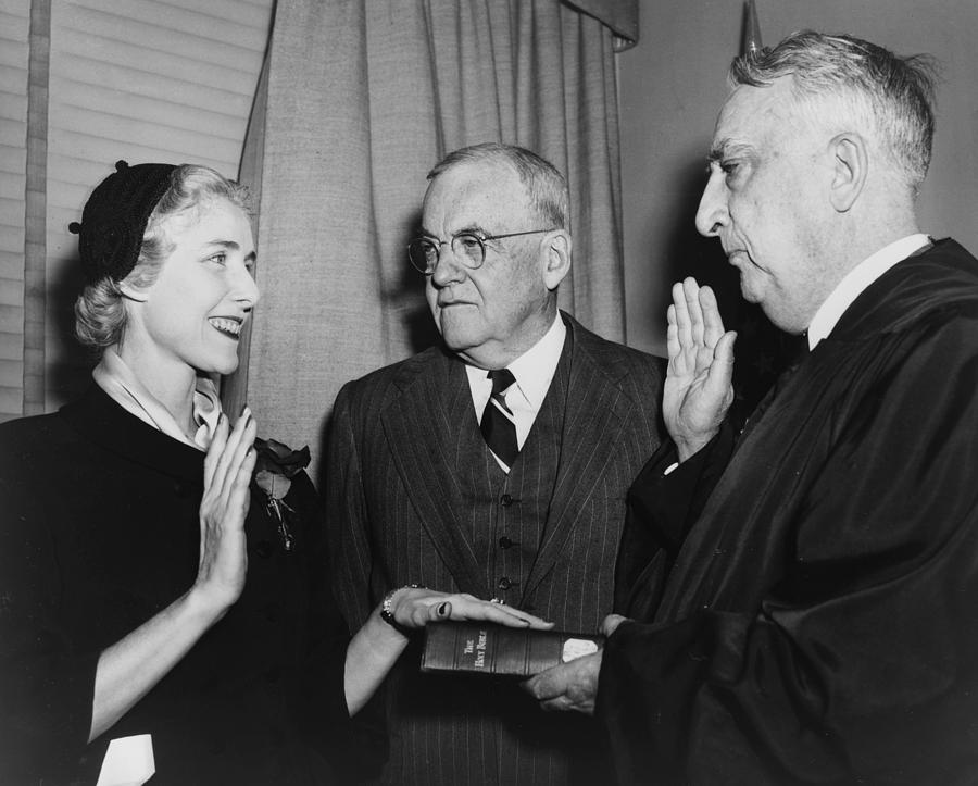 Clare Boothe Luce 1903-1987 Being Sworn Photograph By Everett 