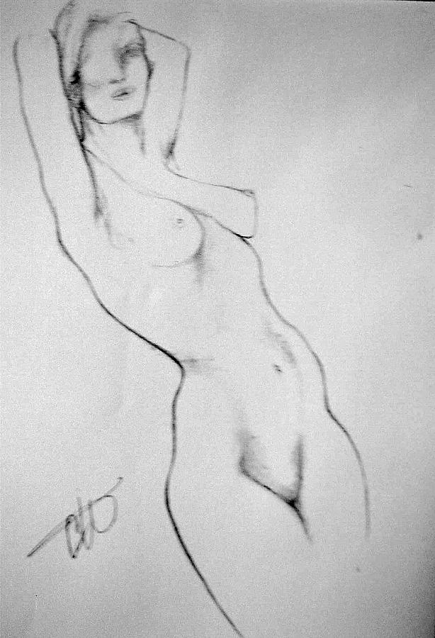Nude. Drawing - Clare by Carole Osullivan