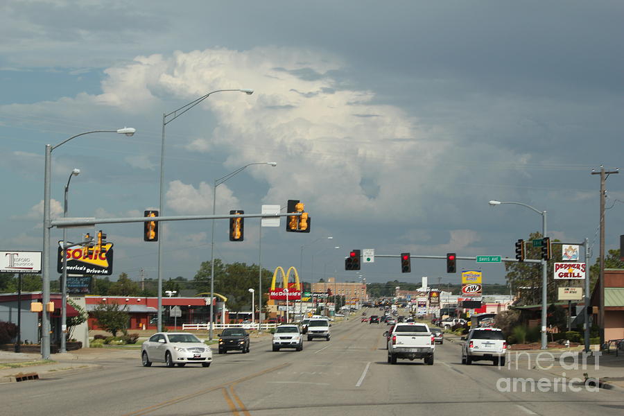 Car Photograph - Claremore Storm Clouds by Sheri Simmons