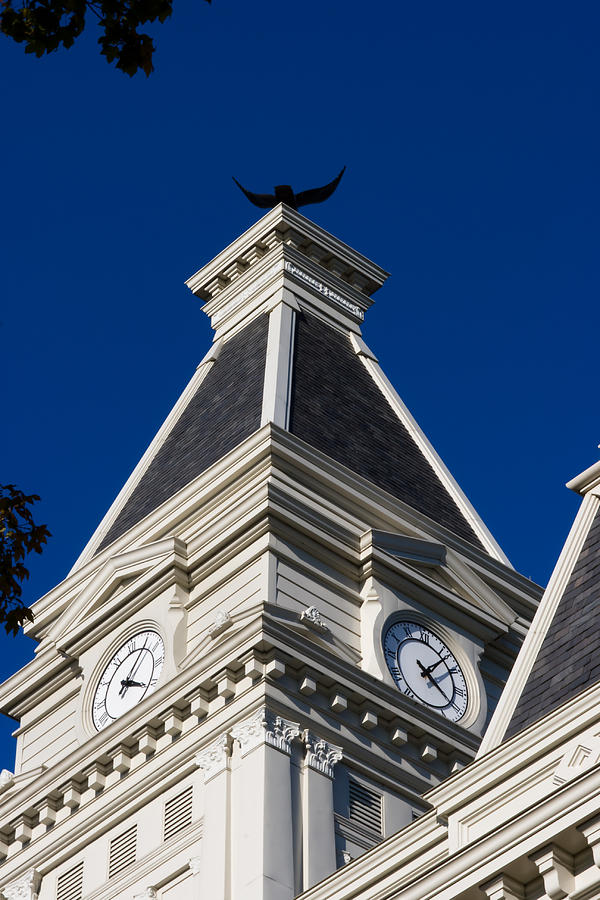 Clarksville Historic Courthouse Clock Tower Photograph by Ed Gleichman
