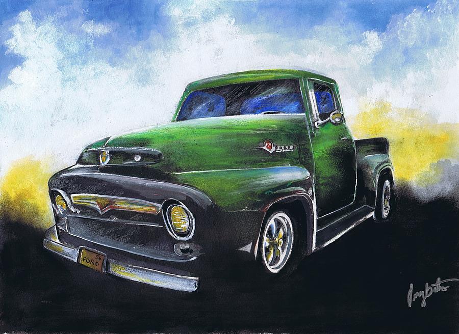 Classic 56 Ford Truck Painting by Jerry Bates