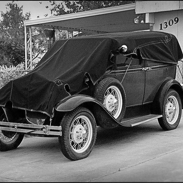 Car Photograph - #classic #car #blackandwhite #iphone4 by Judy Green