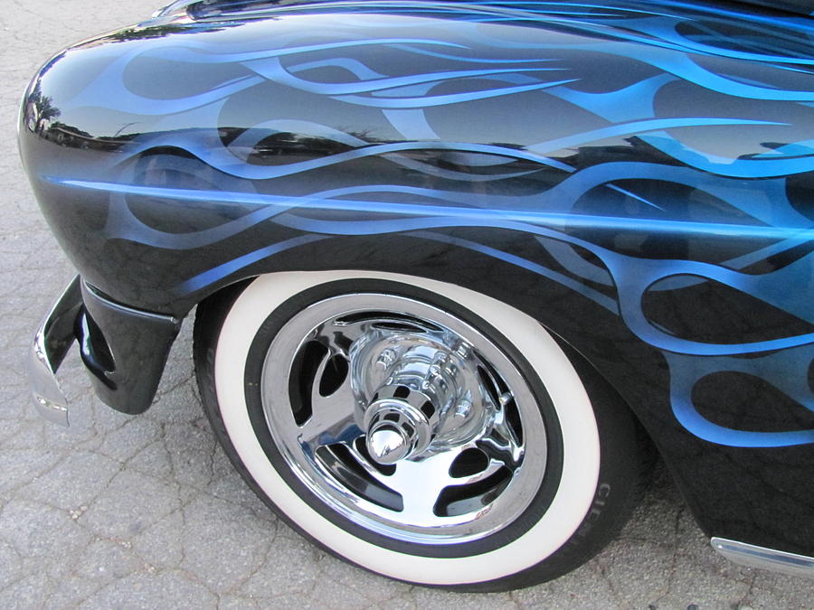 Classic Car Blue Flame 4 Photograph by Anita Burgermeister