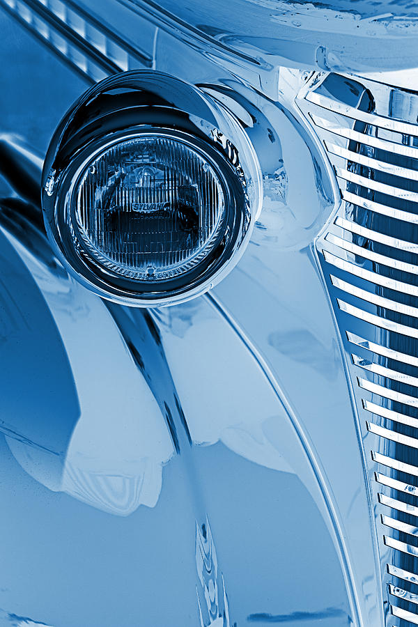 Classic Car blue Tint Photograph by M K Miller