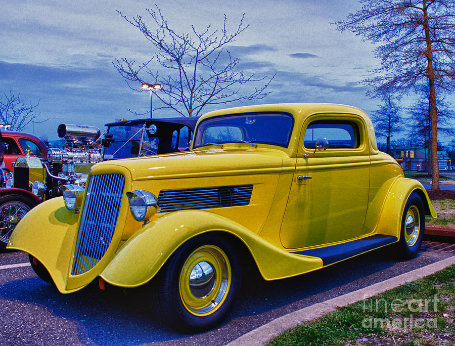 Classic Car Yellow Hot Rod HDR Photograph by Al Nolan