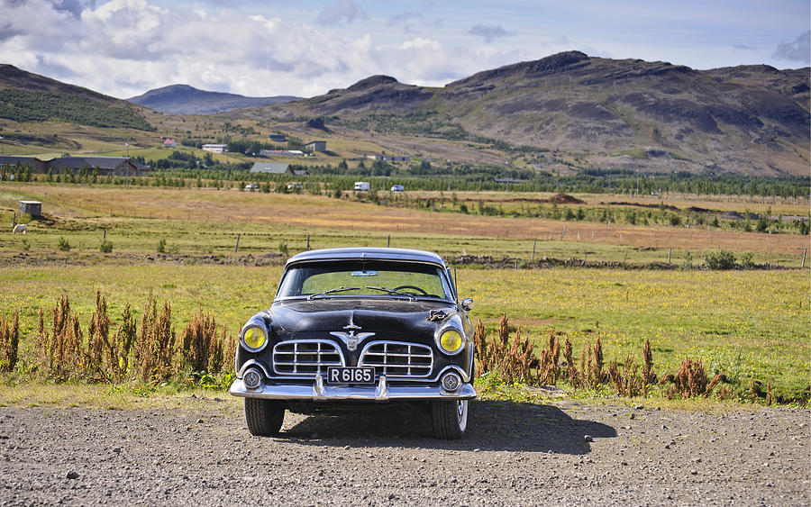 Classic Chrysler Crown Imperial Sedan on a ranch in Iceland Photograph by Marianne Campolongo