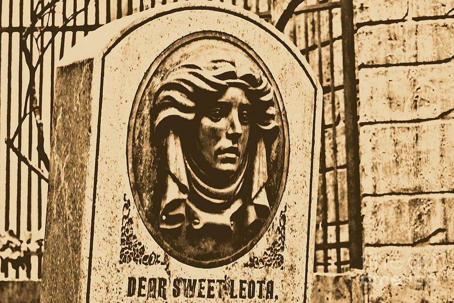 Classic Leota Moving Eyes Headstone Haunted Mansion Magic Kingdom Walt Disney World Prints Rustic Digital Art by Shawn OBrien