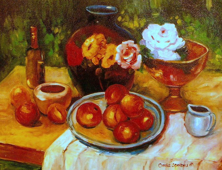 Classic Still Life  Painting Westmount Garden Painting by Carole Spandau