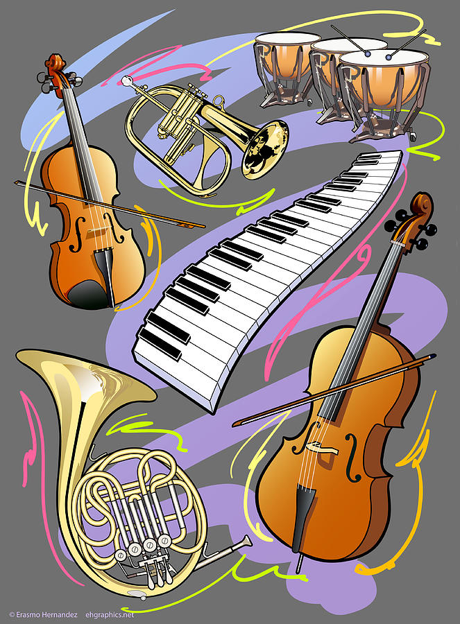 Classical Music Digital Art by Erasmo Hernandez