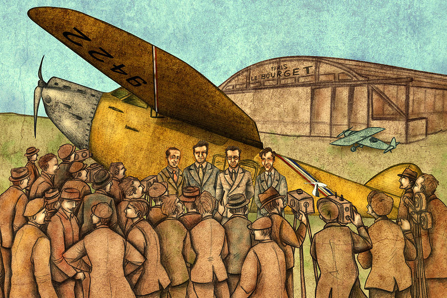 Classical Planes 1 Painting by Autogiro Illustration