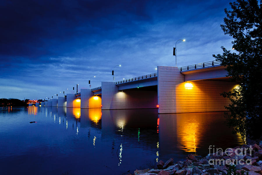 Claude Allouez Bridge At Nightfall Photograph by Duluth To Door County Photography