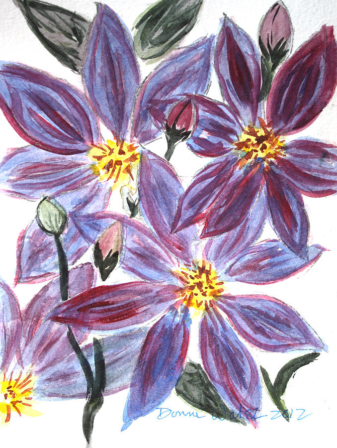 Clematis Painting by Donna Walsh