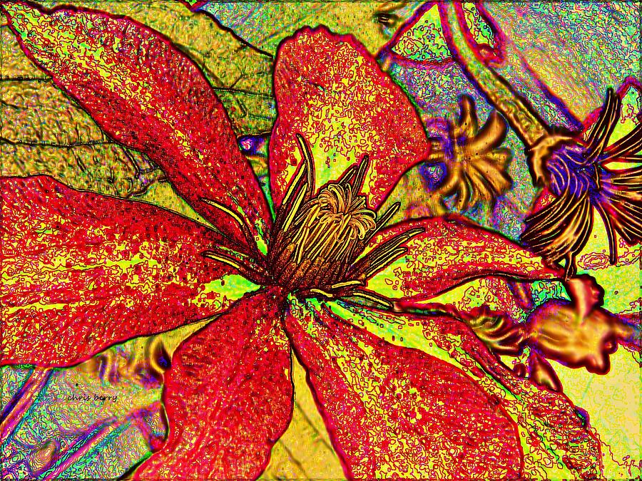 Clematis in Colored Pencil  Photograph by Chris Berry