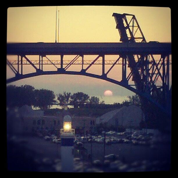 Sunset Photograph - #cleveland #bridge #sunset #ohio by Natalia D