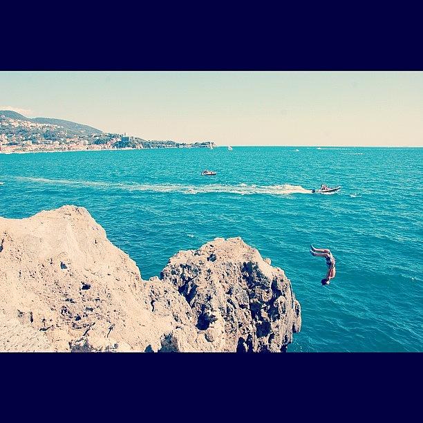 Summer Photograph - Cliff Jumping #backflip by Griffin Di Stefano