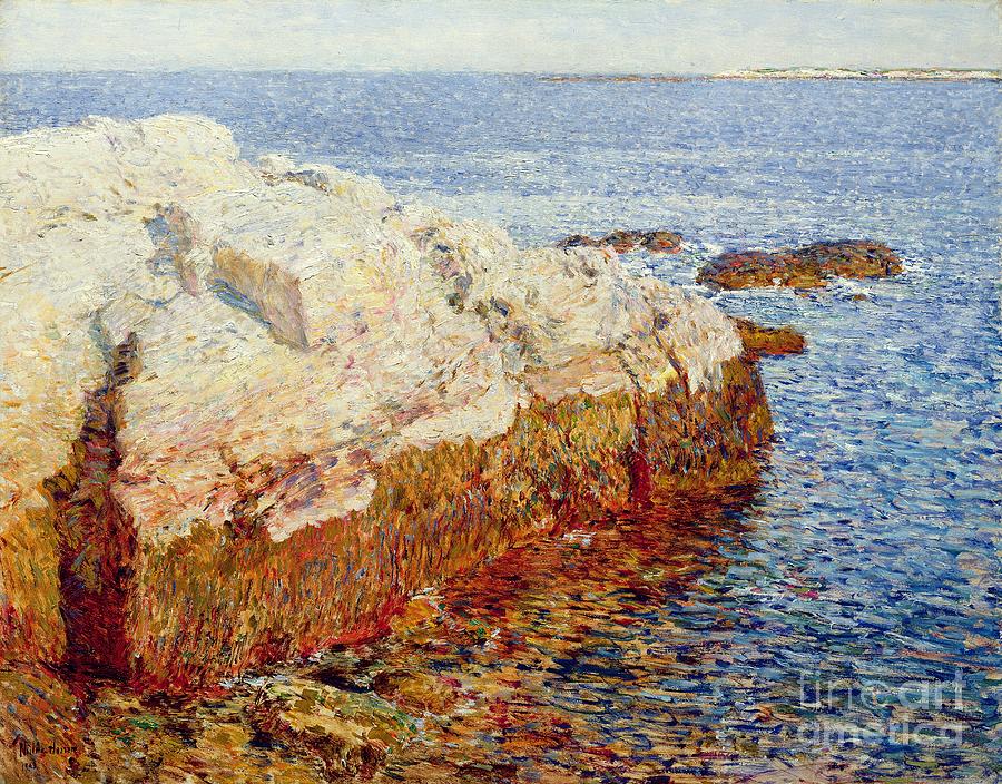 Cliff Rock Appledore Painting by Childe Hassam