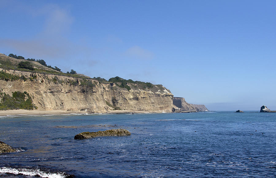 Cliffs at Greyhound Rock Beach - Santa Cruz Photograph by Brendan Reals
