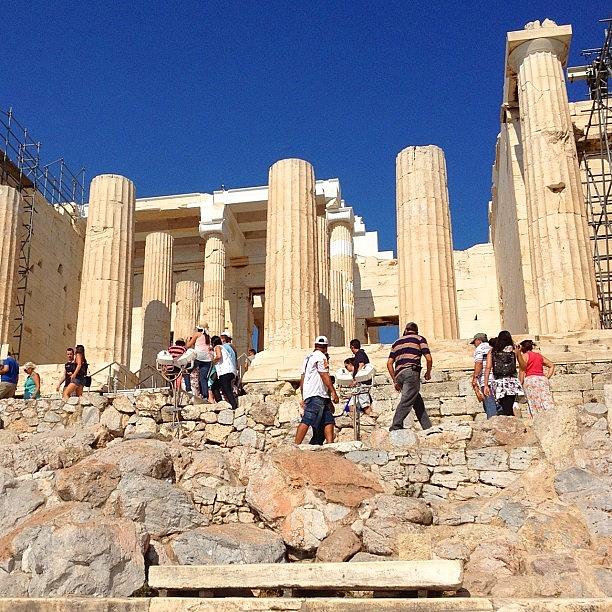 Landmark Photograph - Climbing In The Heat. #acropolis by Dimitre Mihaylov