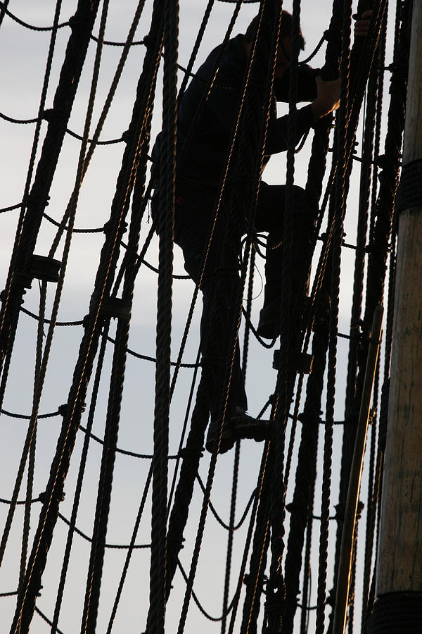 Climbing In The Rigging Photograph