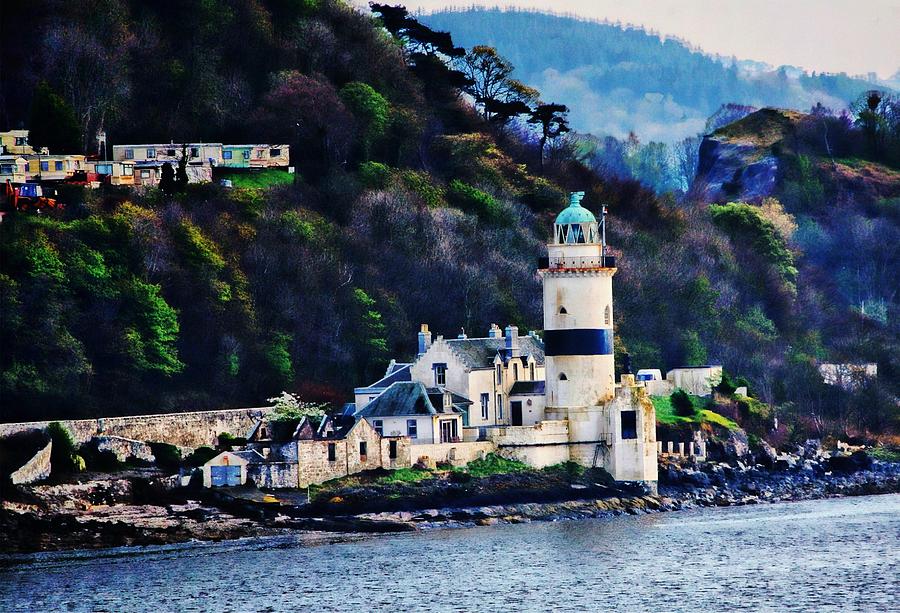 Cloch Lighthouse Gourock Scotland Digital Art by Carrie OBrien Sibley