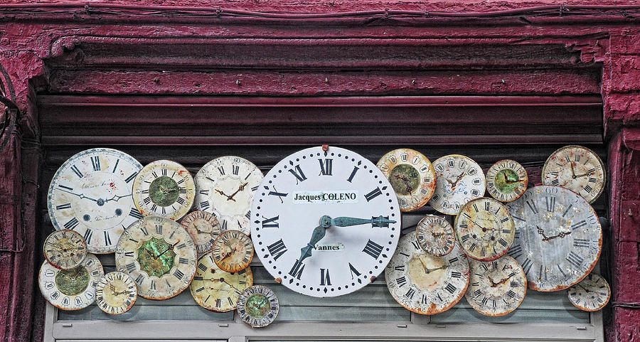 Clock Sign Vannes France Photograph by Dave Mills