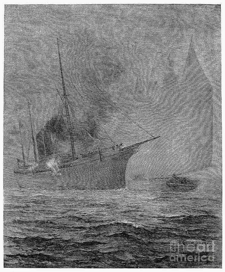Close Call In Fog, 1891 Photograph by Granger Close Call In Fog, 1891 Photograph by Granger