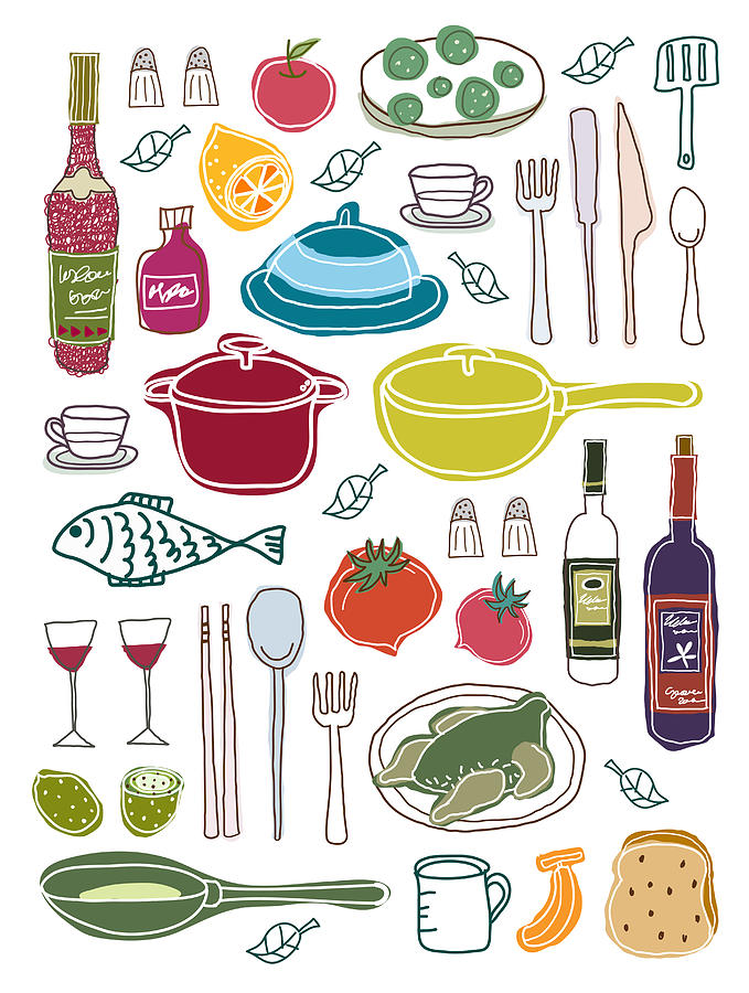 Bottle Digital Art - Close-up Of Food Stuff by Eastnine Inc.