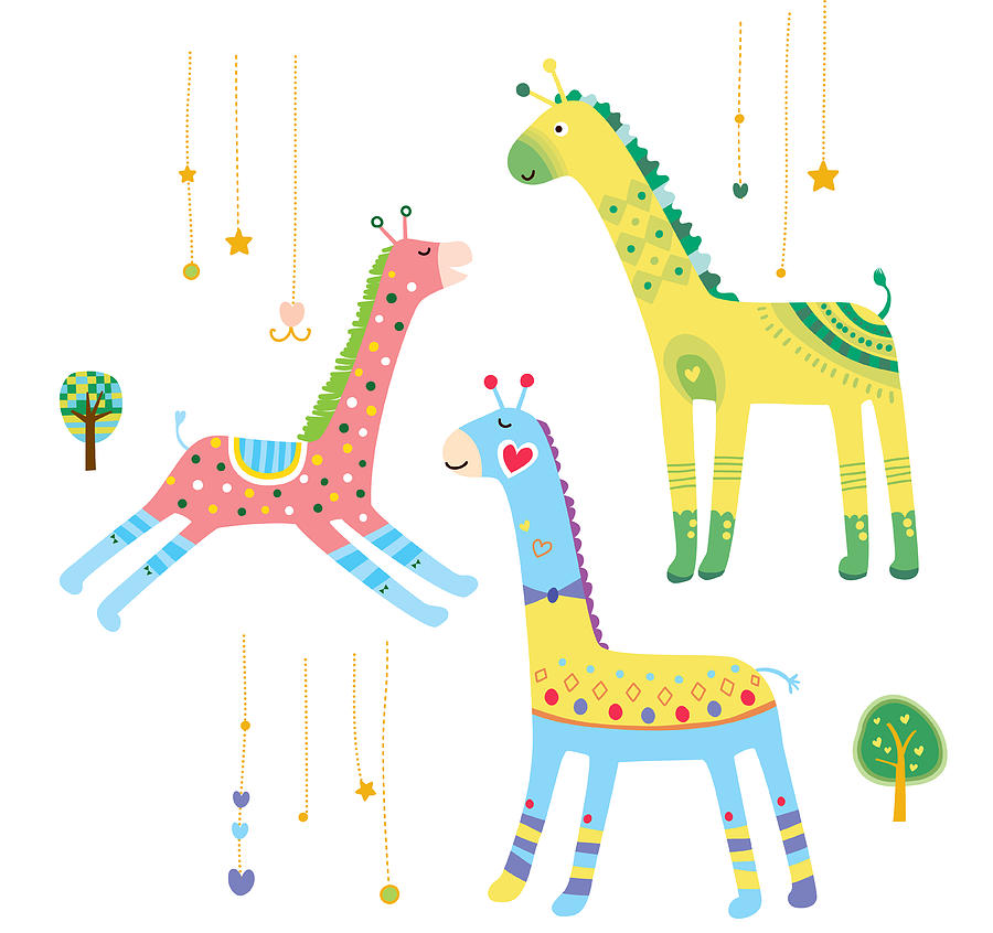 Close-up Of Giraffes Digital Art by Eastnine Inc.