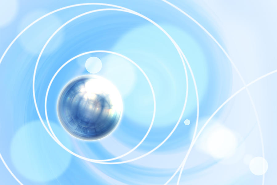 Close Up Of Planet Over Blue Background Digital Art by Imagewerks