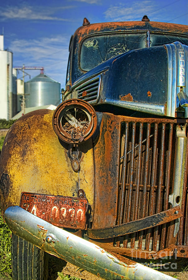 Vintage Photograph - Close up of Rusty Truck by Jill Battaglia