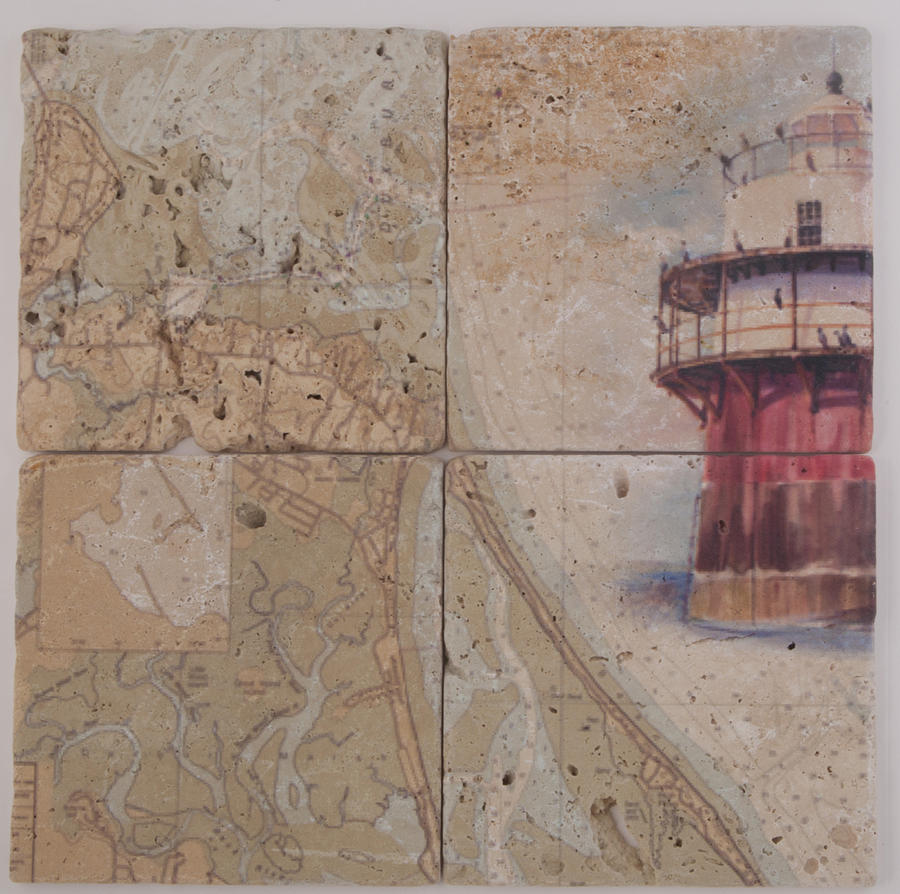 Lighthouse Mixed Media - Close-Up Sample On Tile by P Anthony Visco