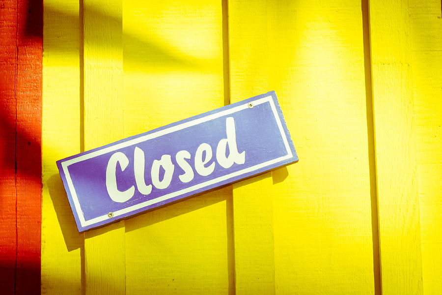 Holiday Photograph - Closed sign by Tom Gowanlock