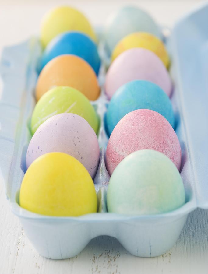 Still Life Photograph - Closeup Of Colored Easter Eggs by Tetra Images