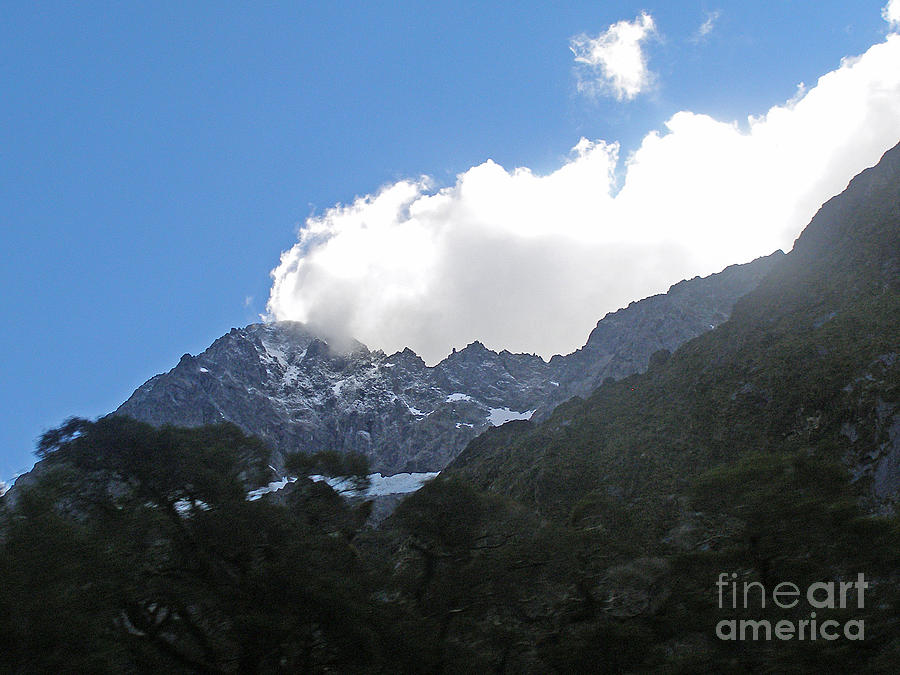 Cloud Kissed   New Zealand Mountains Photograph by Louise Peardon