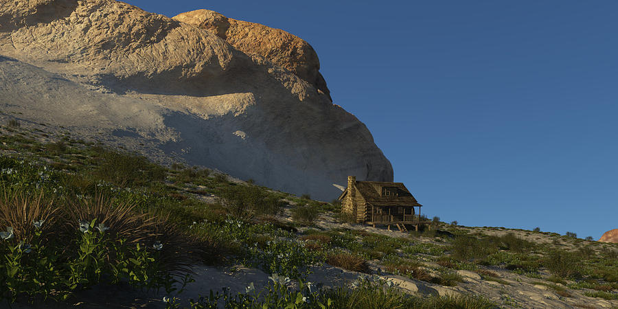 Landscape Digital Art - Cloud Mountain Retreat by Robert Choronzuk