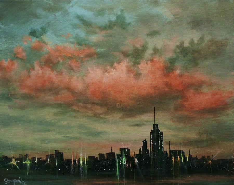 Cloud Over The City Painting by Tom Shropshire