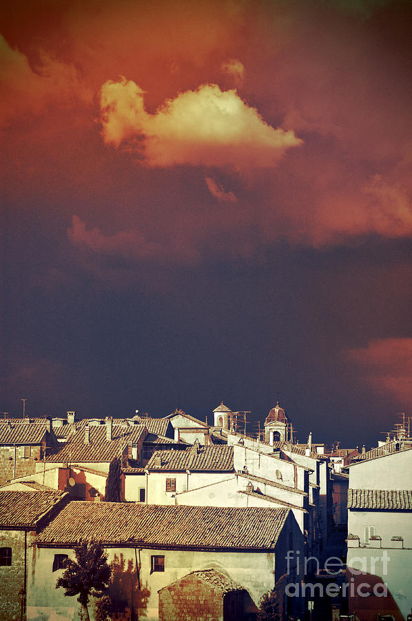 Cloud over Tuscania village II - Italy Photograph by Silvia Ganora