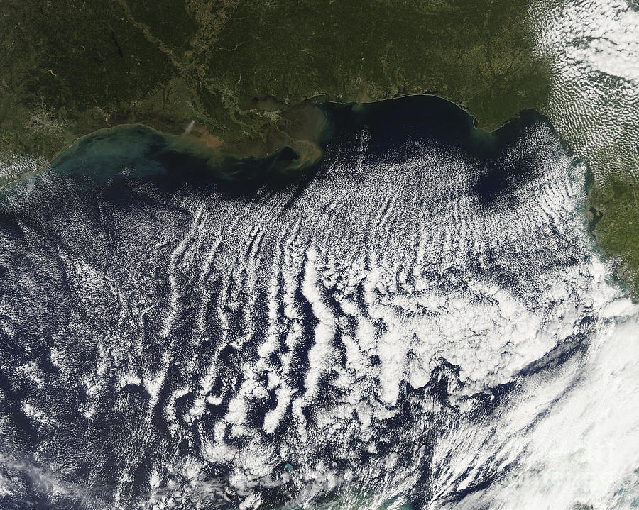 Space Photograph - Cloud Streets Are Visible Stretching by Stocktrek Images
