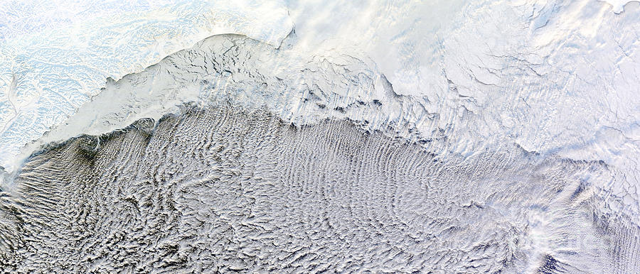 Cloud Streets Over The Bering Sea Photograph